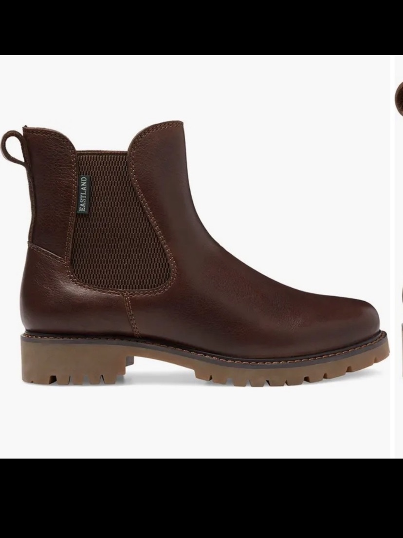 Eastland Ida Chelsea Boots, Walnut, Leather, Lug Sole, Size 8.5